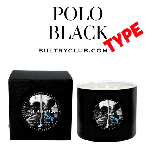 POLO BLACK TYPE 3 WICK CANDLE - Picture 1 of 2